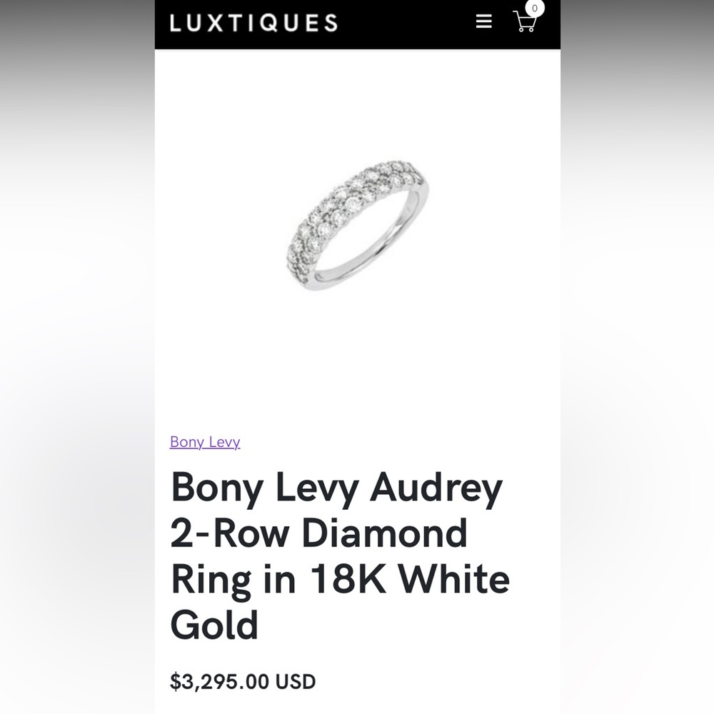 Bony levy 18k white gold and Diamond ring 🌟